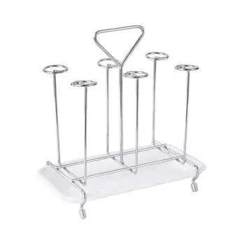 

Iron Glass Cups Draining Holder Coffee Mugs Hanging Stand Rack Drying Shelf Kitchen Organizer