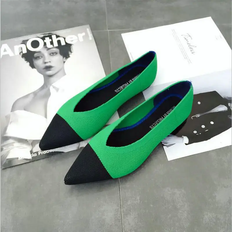 New Black White Pointed Toe Women Shoes Luxury Brand Flat Shoes Women Spring Autumn Flats Ladies Loafers Sapatos
