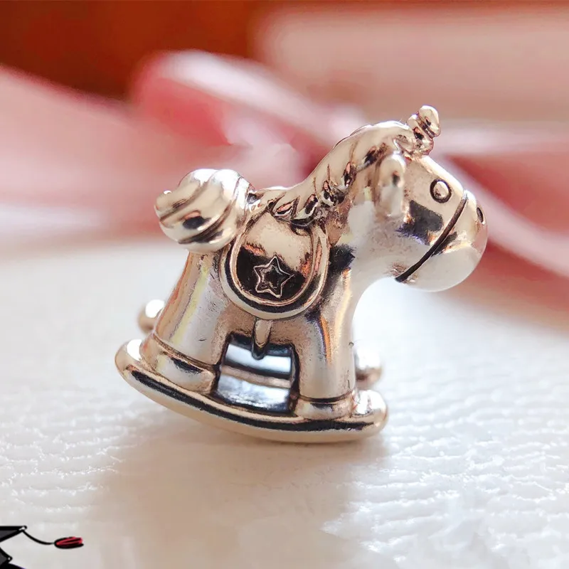 Бруно Единорог качающаяся лошадь 925 пробы серебряные подвески бусины подходят браслет ожерелье DIY для детей Рождественский подарок ювелирные изделия