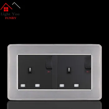 

13A English Wall Socket with Switch British Standard Socket Style Type 146 Phone charging 2 USB interface 146*86mm