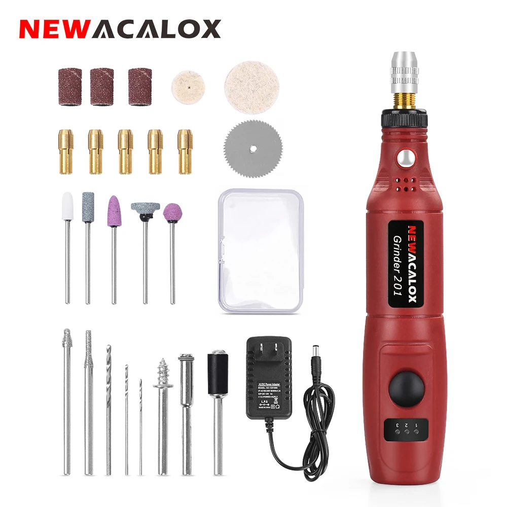 NEWACALOX Mini Grinder Machine USB Charging Variable Speed Rotary Tools Kit  Wood Grinder DIY Power Tool for Sanding/Polishing