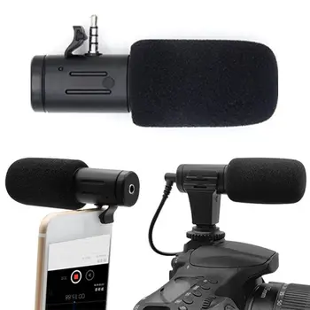 

Video Microphone Mic for Camera Portable 3.5mm Interview Clip On Microphone Adapter for Smartphone/Camera