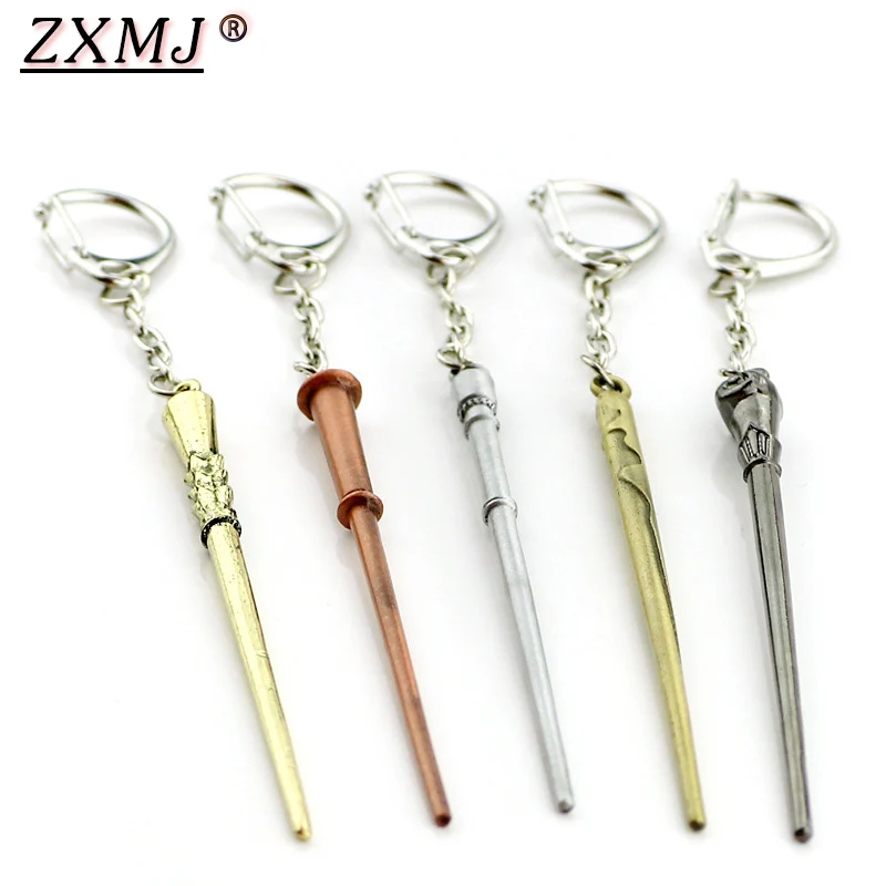 

ZXMJ Harried Magic Wand Keychain Keyring potters Alloy Vintage Charm Key Chain 9 Colors For Men And Women Fans Gift