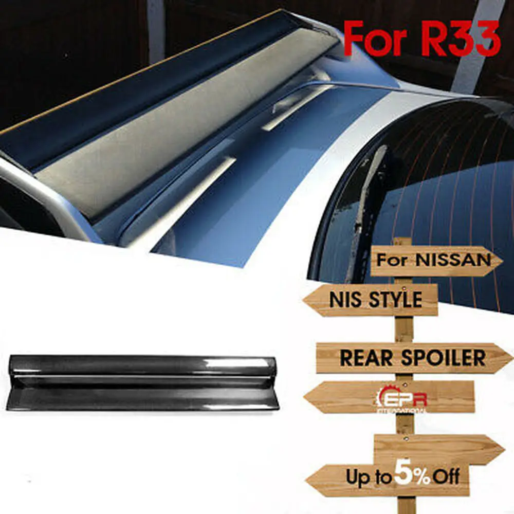 Для Nissan R33 Skyline GTR Nis Style углеродное волокно черный глянцевый спойлер с двойным