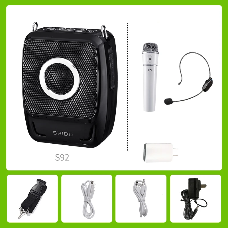 Mic and Wireless Mic 25 Вт портативный громкоговоритель UHF беспроводной Bluetooth усилитель голоса с микрофоном ремень время использования 20 часов 2600 мАч поддержка TF U диск USB - Цвет: Mic and Wireless Mic