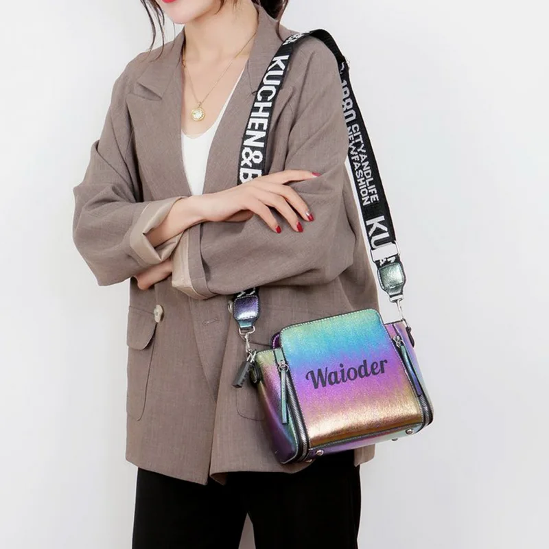 Лазерная женская сумка на плечо с надписью INS Популярная женская сумка Праздничная PU сумка-мессенджер для леди дизайн Изысканная сумка через плечо