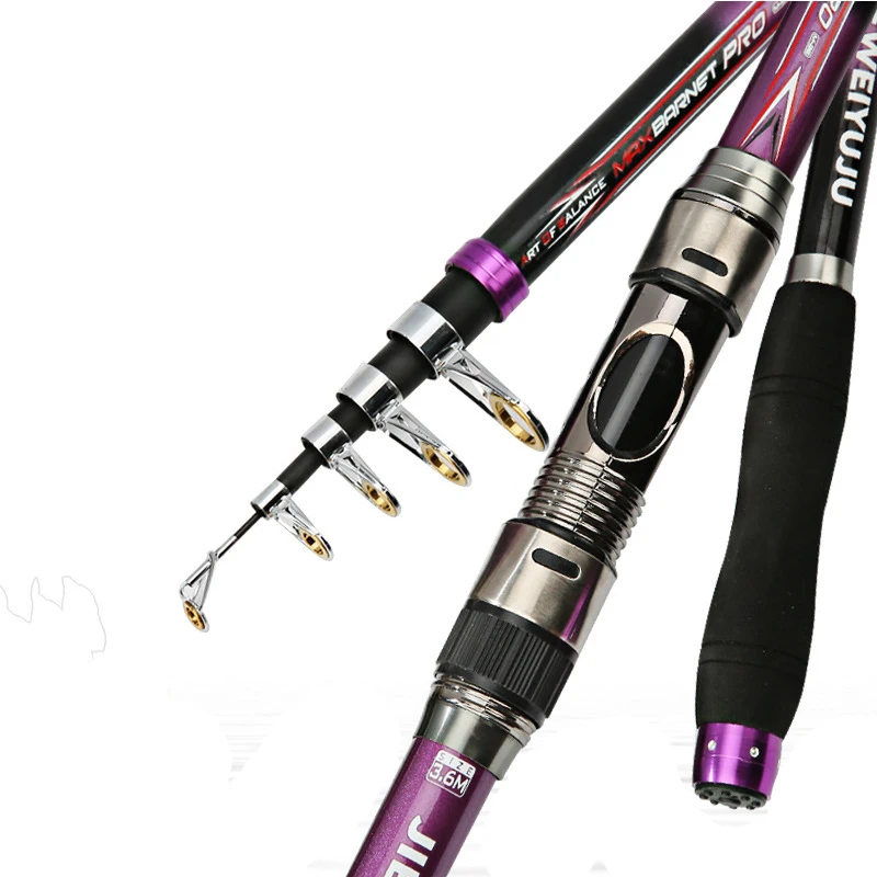 New Carbon spinning fishing Rod hand fishing lure Rod attract casting rod 2,1 M-3,6 M travel telescopic ultra-short fishing rod