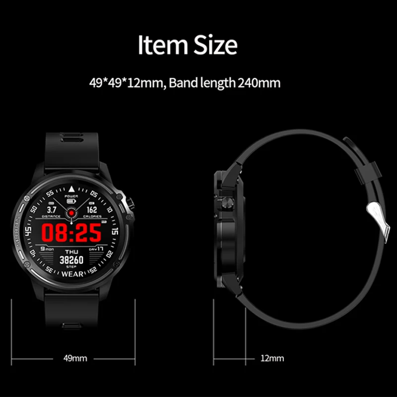 L8 Smart Watch Men IP68 Waterproof Reloj Hombre Mode SmartWatch with Blood Pressure Watches Sports Fitness Heart Rate Watch Man