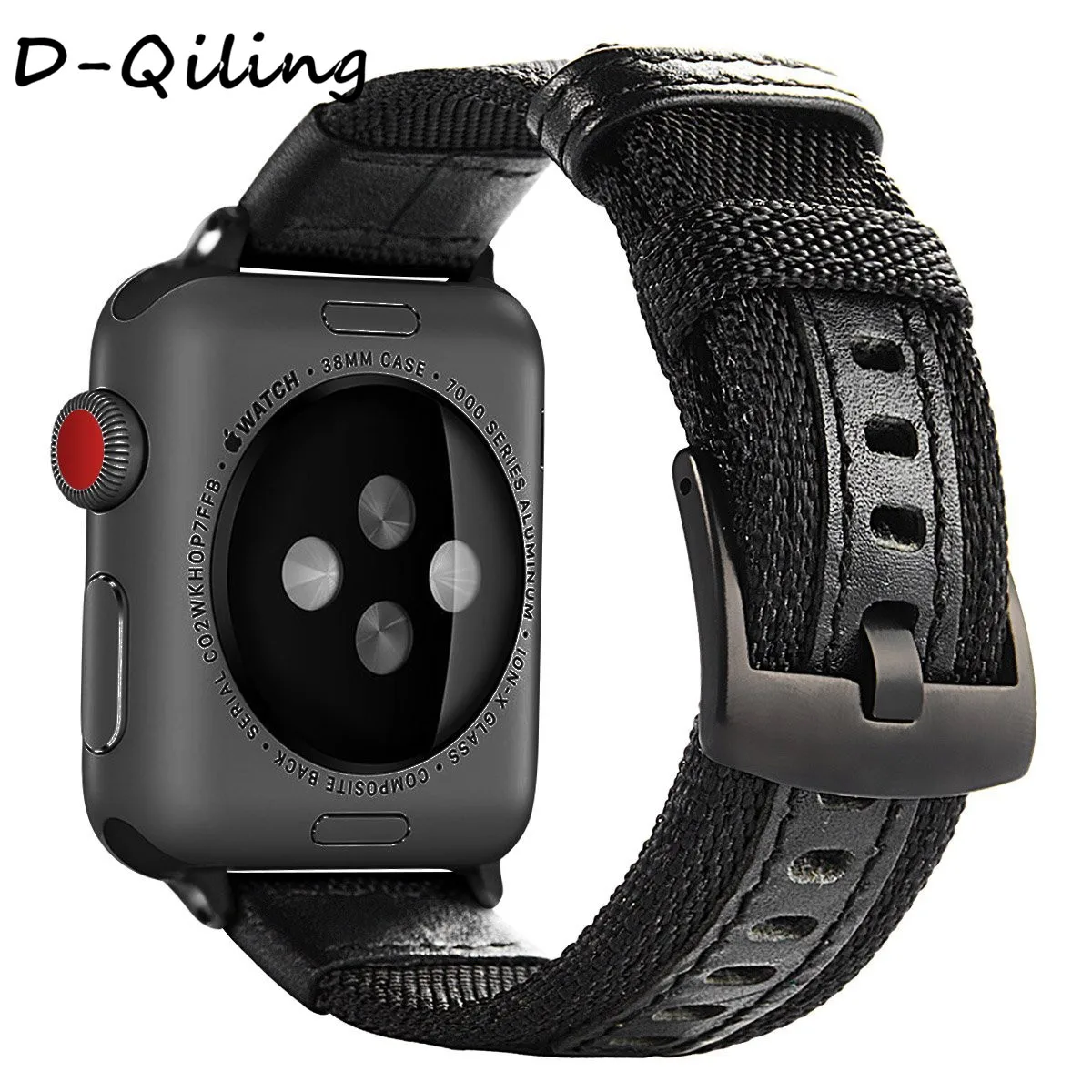 Нейлон кожаный ремешок для наручных часов для Apple Watch, 38, 42 мм/40-44 мм. Нейлоновый ремешок для часов NATO для iwatch Series5 4 3 2 1