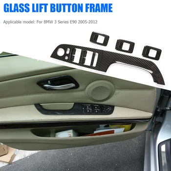 

Look Door Armrest Panel Window Switch Trim Cover Excellent Craftsmanship Well Durability Carbon Fiber for BMW E90 05-12