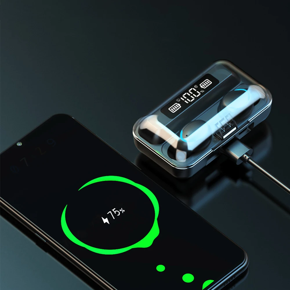 YABA F9 5 wireless bluetooth earphone 2000 MAh Power Earphone Stereo Sport Wireless Headphones Earbuds Headset For IPhone