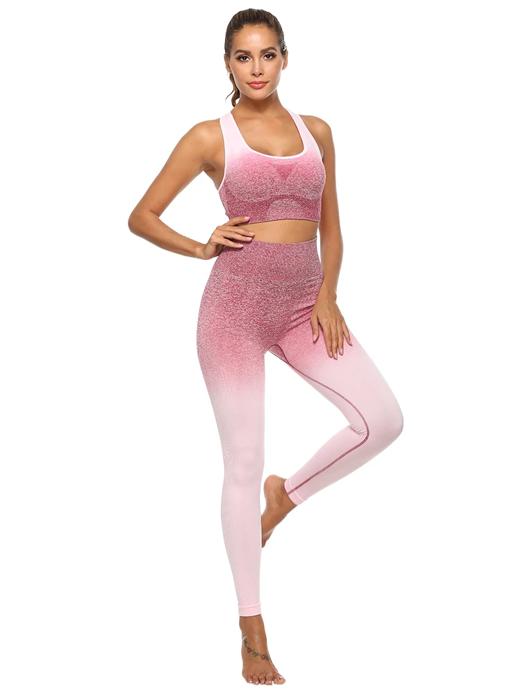 

Fashion 2019 Joga Set 2 Piece Gym Seamless Sport Women Fitness Femme Compression Workout Push Up Booty Slim Sports Clothing