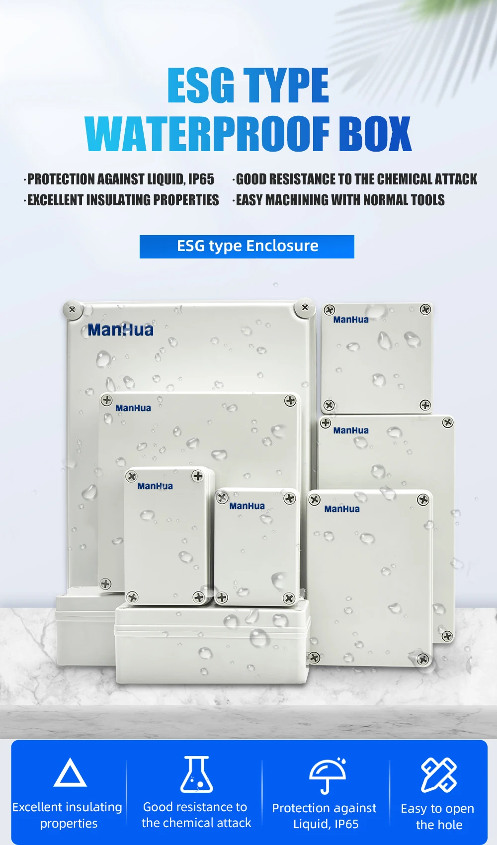 Outdoor Waterproof Plastic Enclosure Box Electronic Project Case ABS Junction for Electronics |