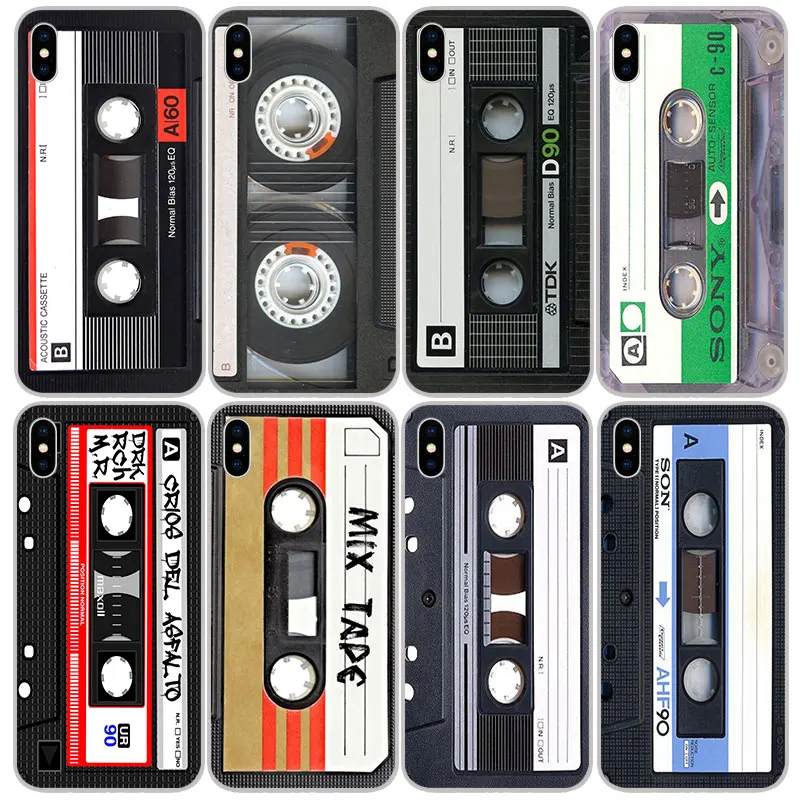 Cassette audio tape Silicone Soft TPU Cases Covers For iPhone 11 Pro XS Max X XR 8 7 6S Plus 5S SE 4S Silicon Case Cover |
