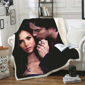 

The Vampire Diaries 3d Printed Fleece Blanket for Beds Thick Quilt Fashion Bedspread Sherpa Throw Blanket Adults Kids 04