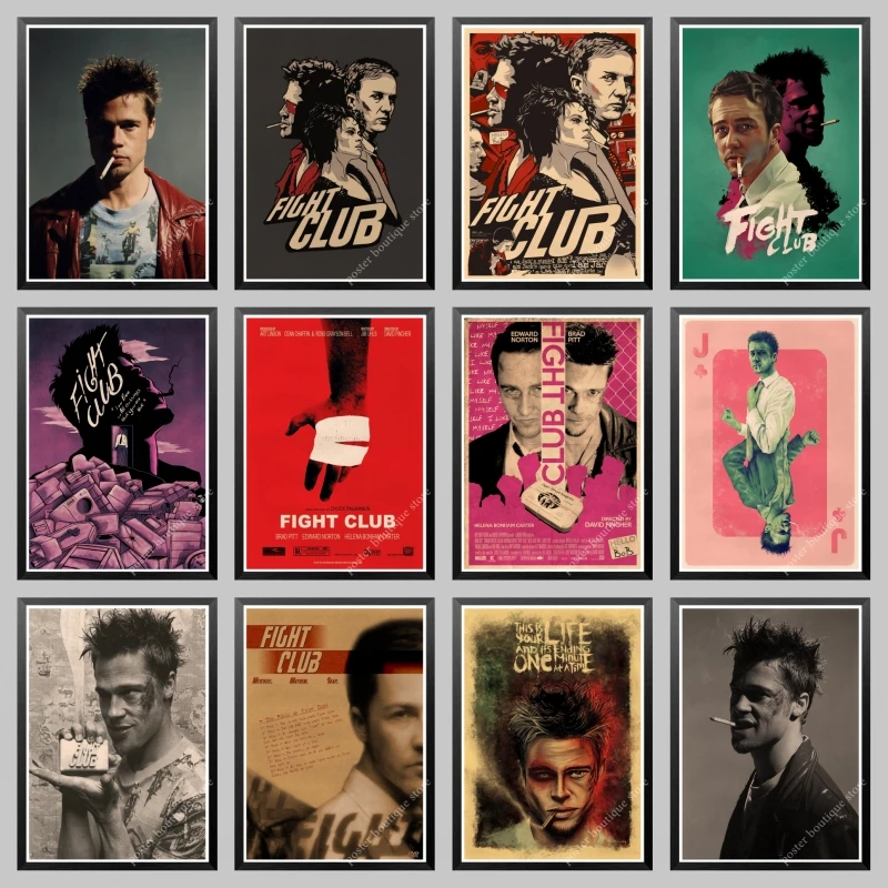 Fight Club Poster Brad Pitt | Fight Club Stickers | Wall Stickers | Room  Decor - Poster - Aliexpress