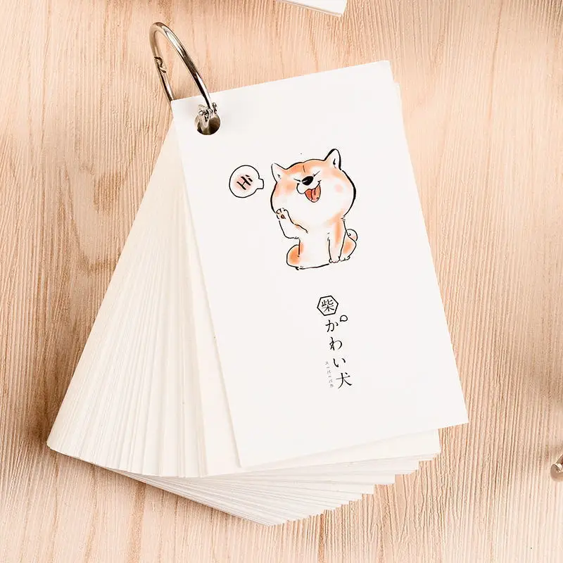 

Korean Creative 4Pcs Large Word Book Kawaii Blank Student Memo Pad Iron Ring Loose-leaf Carrying Notepad Stationery Notebook