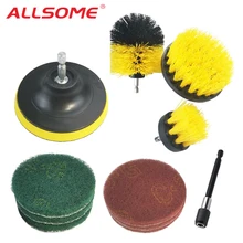 ALLSOME 11PCS электрическая насадка в виде щетки плиточные затирки Мощность щетка для мытья посуды щетка устройство для чистки ванн инструмент 2 в 1 HT2813