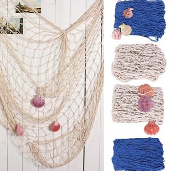 

Creative Fashion100*200cm Fishing Net Shell Mediterranean Sea Style for Home Wedding Party Stage Photography Decoration Crafts