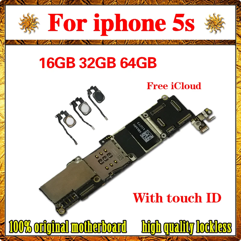 16 Гб/32 ГБ/64 ГБ для iphone 5s материнская плата без/с сенсорным ID 100% оригинальная