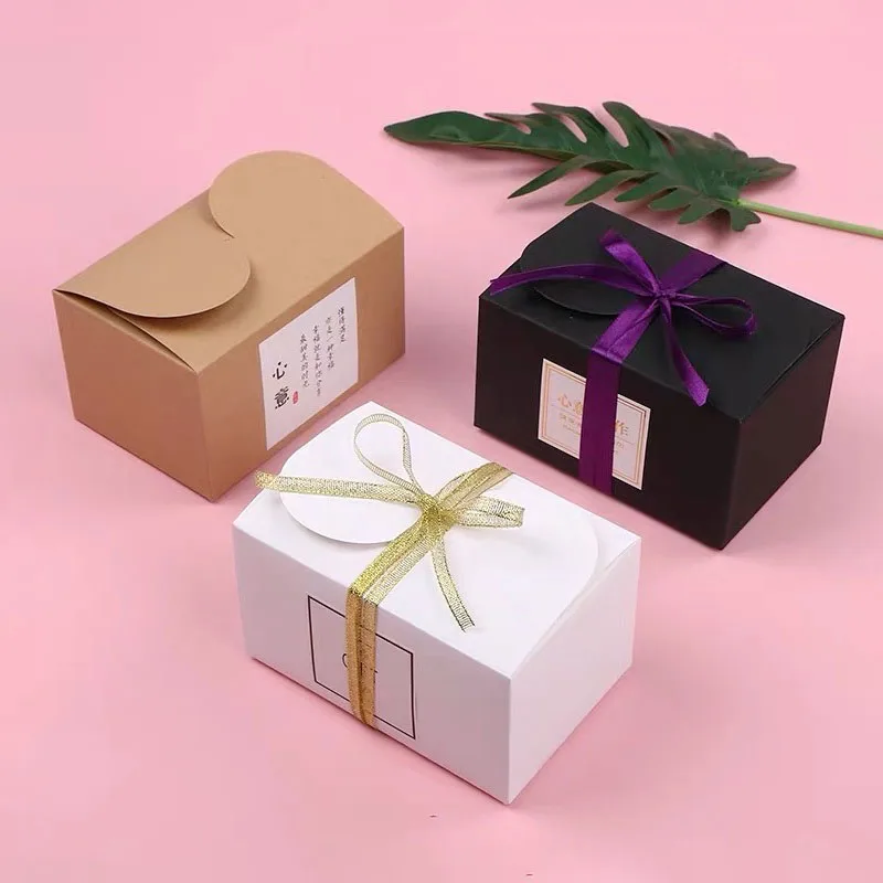 

20pcs/lot Natural Kraft Paper Cake Box,Party Gift Package Box,Cookies/Candy/Nuts Box DIY Black/White Packing Box High Quality