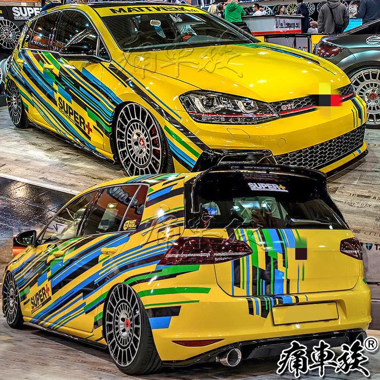 

Наклейка на автомобиль для Volkswagen Golf 7 GTI, цветок, поло, Гоночное украшение, Модифицированная наклейка на автомобиль