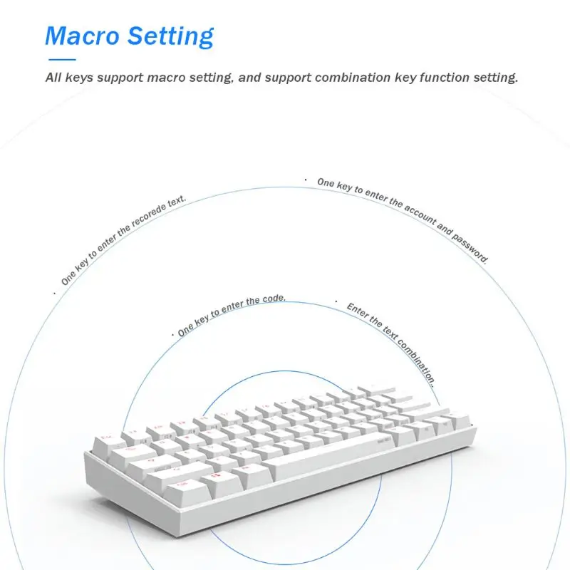 Anne Pro 2 Keyboard Bluetooth 4 0 Type C RGB 61 Keys Mechanical Gaming Keyboard Cherry 2