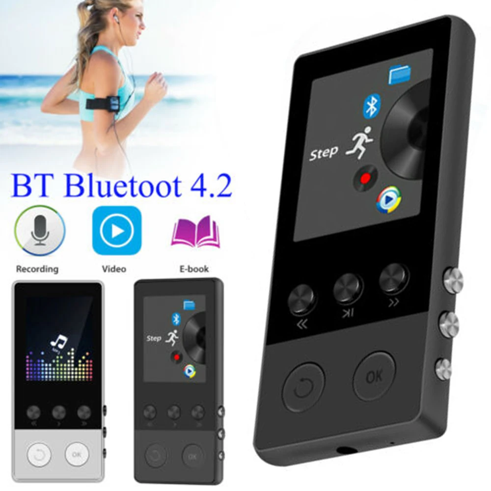Портативный спортивный MP3 плеер без потерь звук HIFI MP4 видео Bluetooth TFT экран 8 Гб Объем памяти поддержка 64 ГБ sd-карта