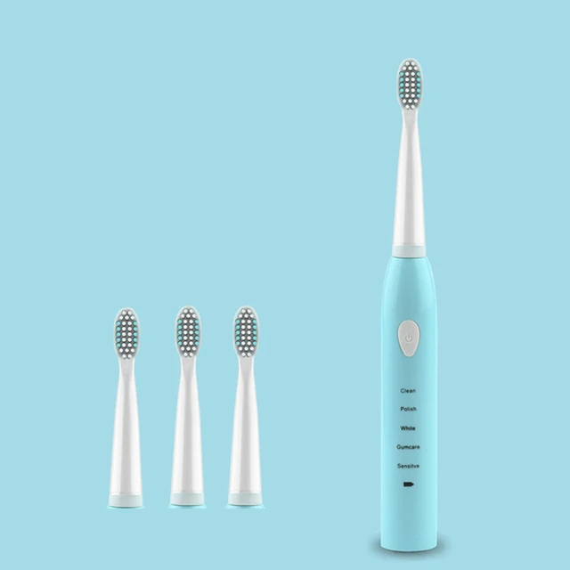 Powerful Ultrasonic Sonic Electric Toothbrush USB Charge Rechargeable Tooth Brushes Washable Electronic Whitening Teeth Brush 4 Pcs Brushhead