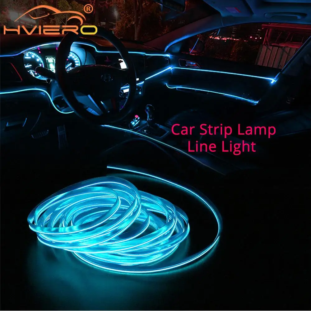 

Car Strip Line Light Car Interior Lighting Auto Door Light USB LED Wire Rope Line Flexible Neon Light Atmosphere Decorative Lamp