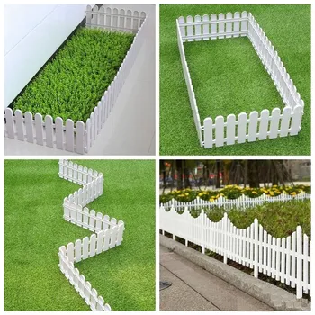 

Plastic Garden Fence Easy Assemble White Plastic Fences Countryyard Decor Christmas Tree Fence Landscaping Props Ornaments