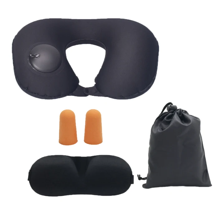 U-образная надувная подушка для шеи поддержка головы портативная для путешествия самолет автомобиль @ LS