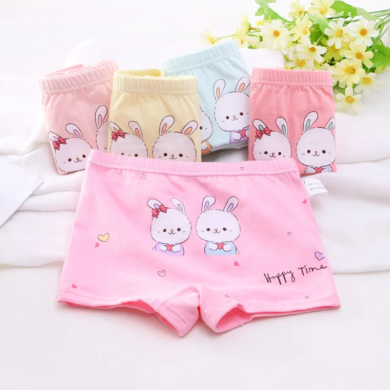 New 4pc/lot Girls Cartoon Underpants Young Girl Boxer Briefs Comfortable Cotton Panties Kids Underwear Baby Girls Clothes - Цвет: Random colors 5PCS