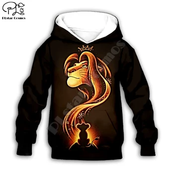 

Simba The Lion King cartoon hoodie Kids baby 3D print zipper hoodies Sweatshirts boy girl Long sleeve Cartoon Style-12