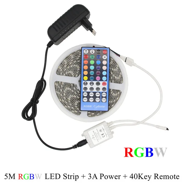 RGBWW RGBW Светодиодная лента 12V 5050 5M 10M Водонепроницаемая неоновый светильник 40key