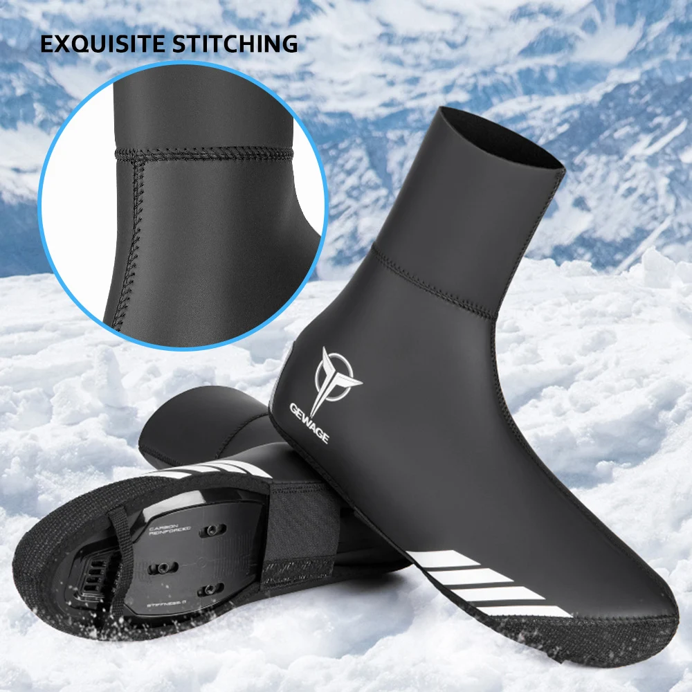 WaterproofBicycleShoeCoverswithFleeceLiningThermalCyclingRoad