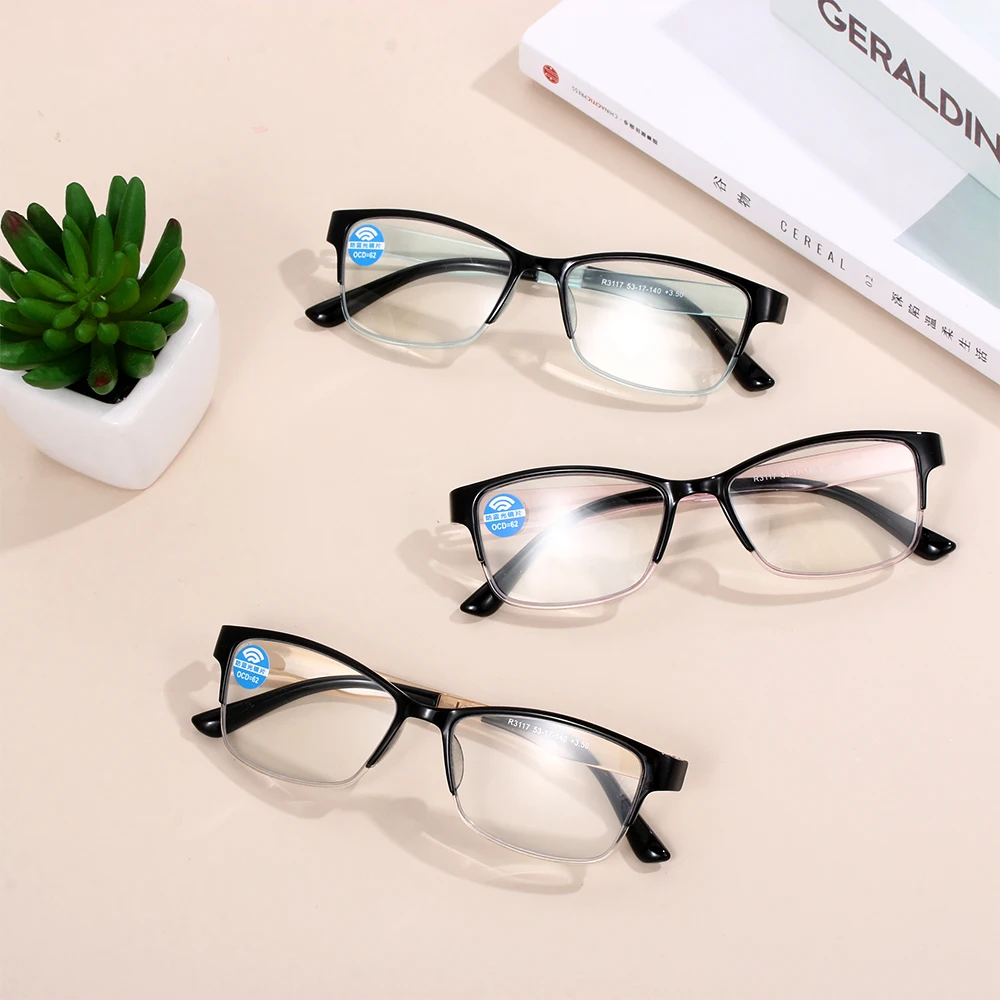 

+1.00~+3.50 Unisex Blue Light Blocking Reading Glasses Smart Progressive Multifocal Presbyopia Glasses Anti Glare Anti Eyestrain Vision Care Eyewear