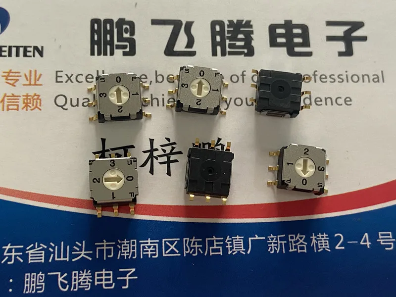 

1PCS Japan COPAL CS-7-14TB 0-3/4-bit rotary coding switch 3: 3-pin positive code SMD 6-pin gold-plated feet Volume 7*7