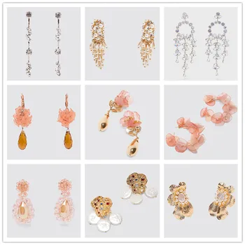 

JURAN ZA Hot 2019 New Flower Metal Maxi Vintage Drop Dangle Earrings for Women Trendy Pendant Earring Wholesale Wedding Jewelry