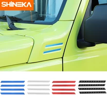 SHINEKA pegatina de fibra de carbono para coche, cubierta decorativa de esquina del pilar A para Suzuki Jimny 2019 2020, accesorios exteriores de aleación de aluminio