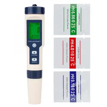 

5 in1 Multifunctional Portable PH/Salinity/Tem/TDS/EC Digital Water Quality Tester Monitor Meter Pen Water Monitor Tester