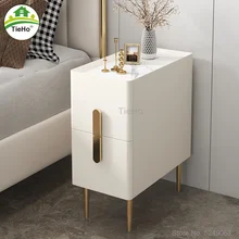 

TieHo 25cm Ultra-narrow Bedside Table Modern Solid Wood Bedroom Bedside Cabinet Small Storage Cabinet Nightstand