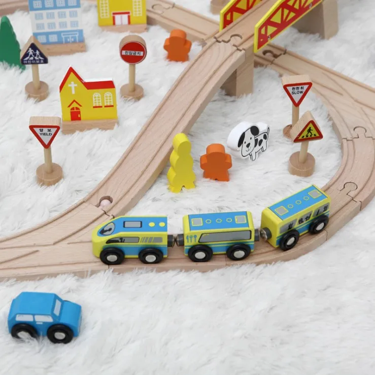 

South Korea Todokids todokids Children Wood Camera Track Toy Baby Educational Cognitive Exercise City Train Set