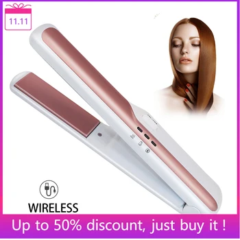 

Professional 2 in 1 Hair Straightener and Curler Crodless USB Flat Iron Hair Straight Styler Ceramic Hair Curler Curling Iron
