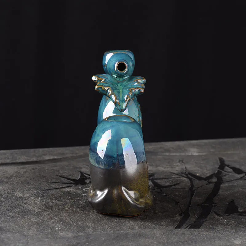 Керамический Чайник Форма тыквы обратная курильница с дымом водопад синяя печь