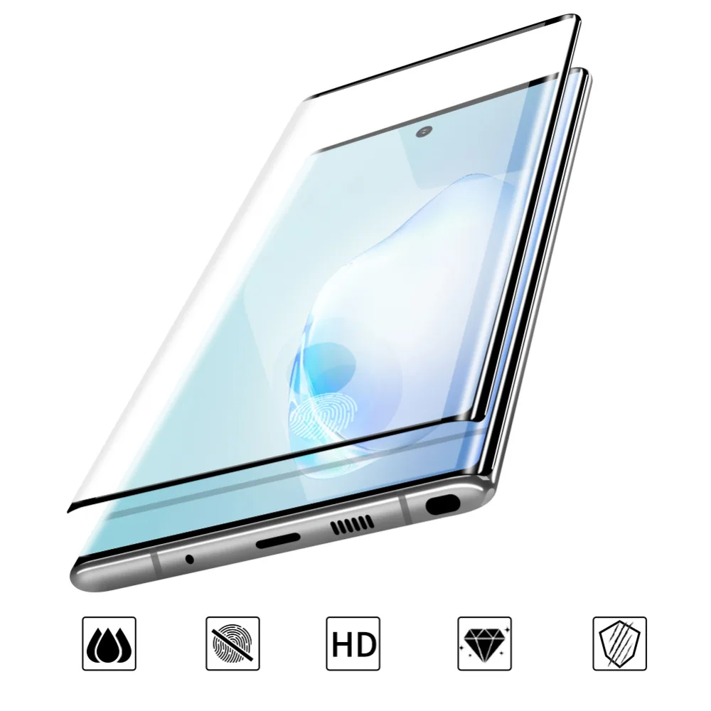 50D закаленное стекло для samsung Galaxy Note 10 Pro 5G S10 стекло Полный Клей протектор экрана для samsung Galaxy Note 8 9 10 Plus 5G