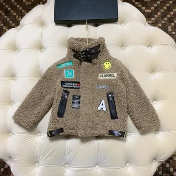 

2020 high end children's wear children's coat Boys' and girls' coatCashmere one piece coat Children's fashion coat