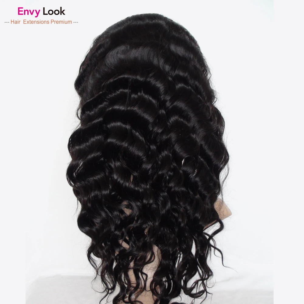 Натуральный цвет 13*4 аппарат для глубоких волн Envy Look парик из человеческих волос