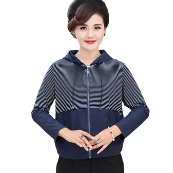 

Stripe Outerwear Spring Print Office Ladies Women Coats and Jackets Vintage Autumn Long Sleeve Short Coat Plus Size Clothes