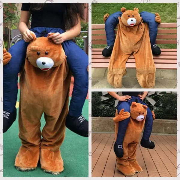 Halloween Carry Teddy Bear Mascot Costume Ride On Piggy Me Adults Dress Cosplay
